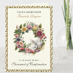 Sacrament Confirmation Floral Holy Spirit  Holiday Card<br><div class="desc">Featuring a fully customisable Sacrament of Confirmation card with a beautiful floral wreath and dove representing the Holy Spirit.  All text and fonts are customisable.</div>
