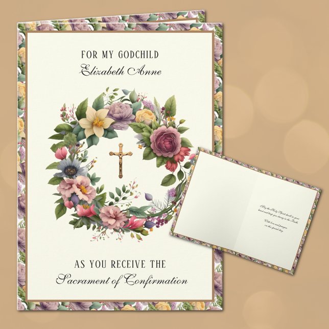 Sacrament Confirmation Godchild GodParents Holiday Card (Creator Uploaded)
