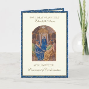Sacrament Confirmation Holy Ghost Grandchild Holiday Card