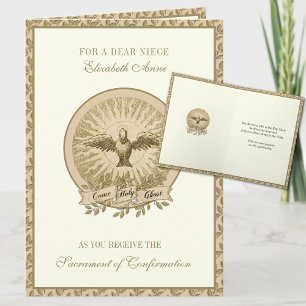 Sacrament Confirmation Holy Ghost Niece Holiday Card