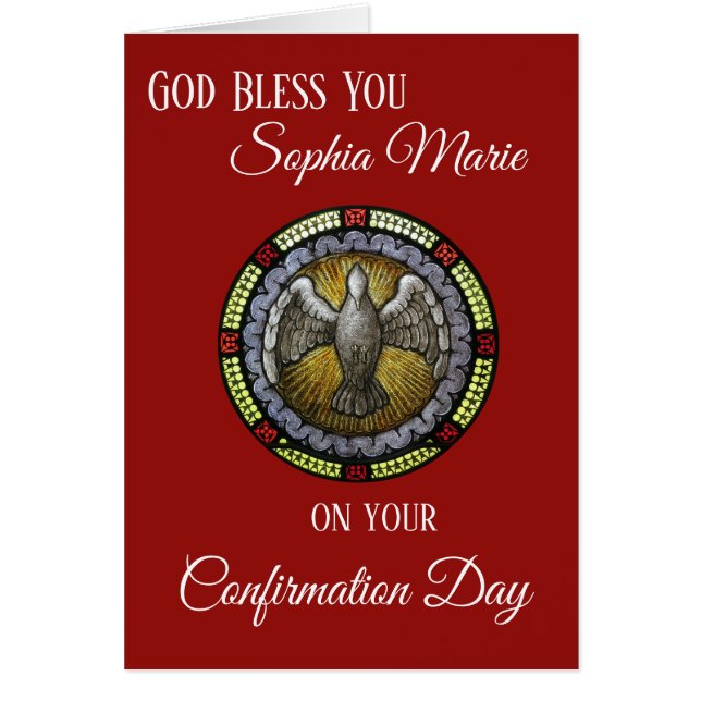 Sacrament Confirmation Stained Glass Window Dove (Front)