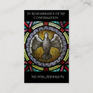 Sacrament Confirmation Stained Glass Window Dove Business Card