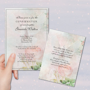 Sacrament of Confirmation Floral Prayer Invitatio Invitation