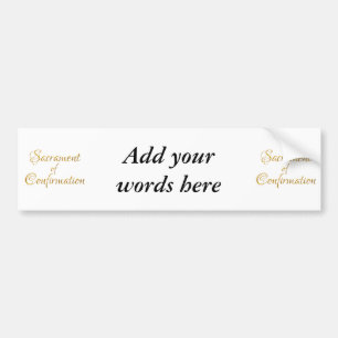 Sacrament of Confirmation Golden 3D Look Bumper Sticker