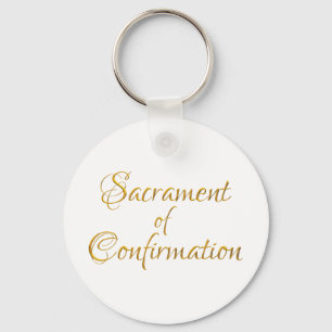 Sacrament of Confirmation Golden 3D Look Key Ring