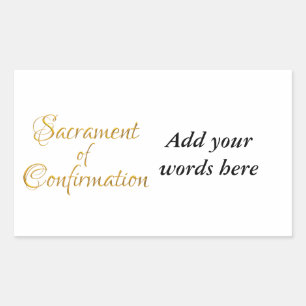 Sacrament of Confirmation Golden 3D Look Rectangular Sticker