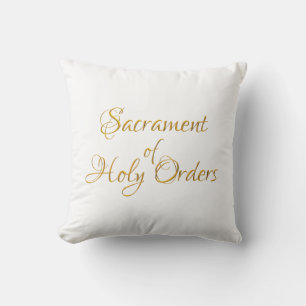 Sacrament of Holy Orders Golden 3D Look Cushion