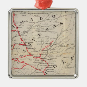 Sacramento, Amador, Calaveras, San Joaquin Metal Tree Decoration