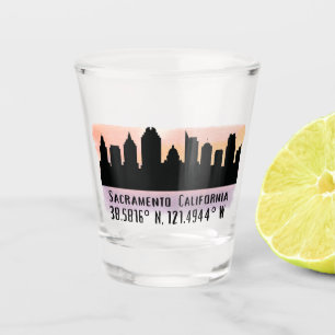 Sacramento CA City Skyline   Shot Glass