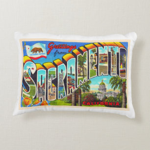 Sacramento California CA Large Letter Postcard Decorative Cushion