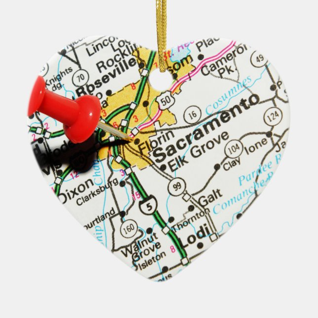 Sacramento, California Ceramic Ornament (Front)