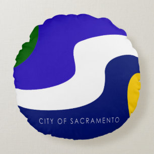 Sacramento (California) City flag Round Cushion