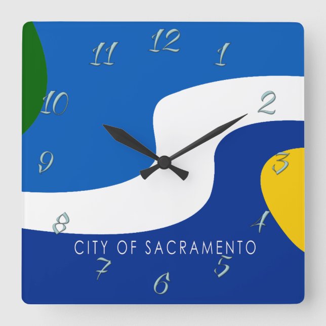Sacramento (California) flag Large Clock (Front)