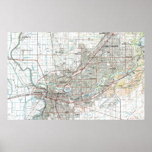 Sacramento California Map (1994) Poster