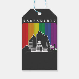 Sacramento California Rainbow Flag LGBTQAI Pride Gift Tags