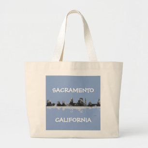 SACRAMENTO CALIFORNIA SKYLINE LARGE TOTE BAG