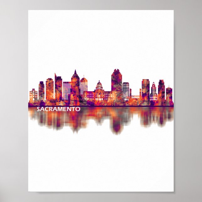 Sacramento California Skyline Poster (Front)