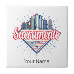Sacramento California United States Skyline USA Ceramic Tile