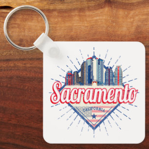 Sacramento California United States Skyline USA Key Ring