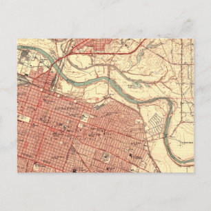 Sacramento California Vintage Map Postcard