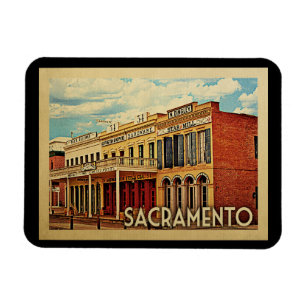 Sacramento California Vintage Travel Magnet