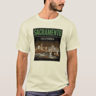 Sacramento City California Vintage Travel  T-Shirt