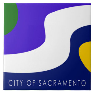 Sacramento city flag ceramic tile