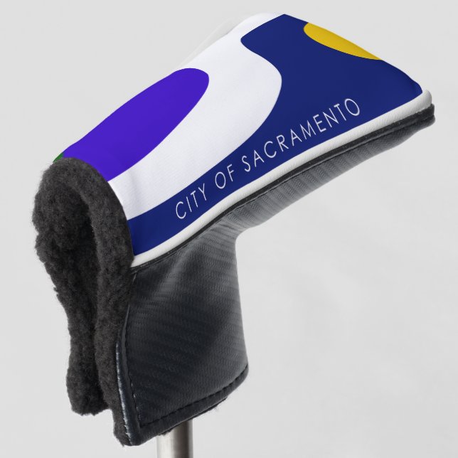 Sacramento city flag golf head cover (3/4 Front)