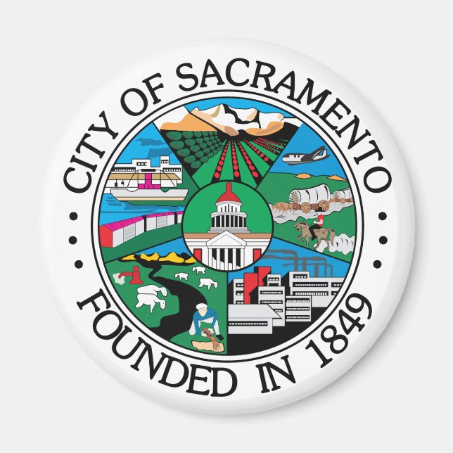 Sacramento city seal magnet (Front)