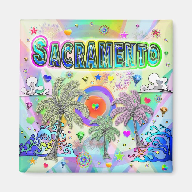 Sacramento Deep Dream Magnet (Front)