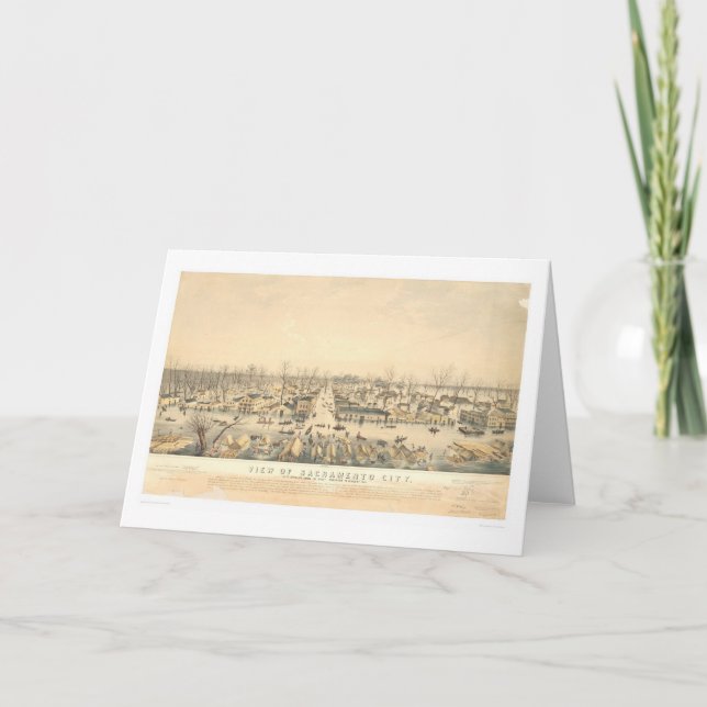 Sacramento During Flood of 1850 (1586A) Card (Front)