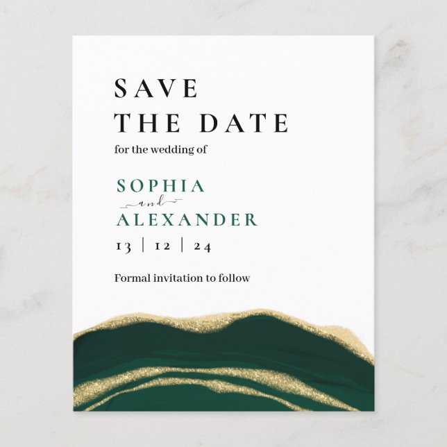 Sacramento green agate Save the date card (Front)