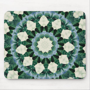Sacramento Green and Cerulean Blue Mandala Mouse Pad