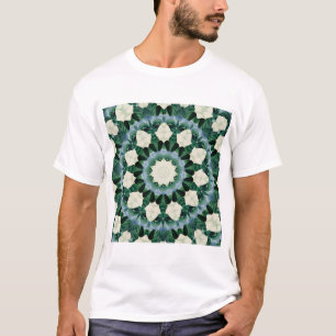 Sacramento Green and Cerulean Blue Mandala T-Shirt