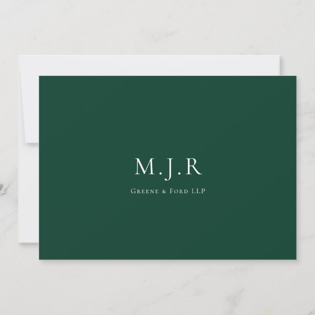 Sacramento Green Business Monogram From Desk of Card (Back)