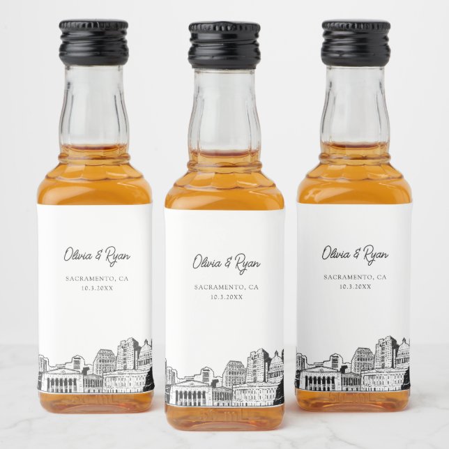 Sacramento Party Favour Welcome Gift Custom Liquor Bottle Label (Bottles)