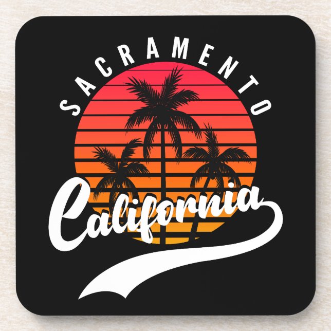 Sacramento Retro Sunset Coaster (Front)