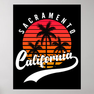 Sacramento Retro Sunset Poster