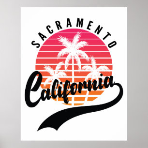 Sacramento Retro Sunset Poster