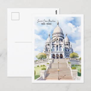 Sacre Coeur Basilica Paris Famous Travel Place Postcard