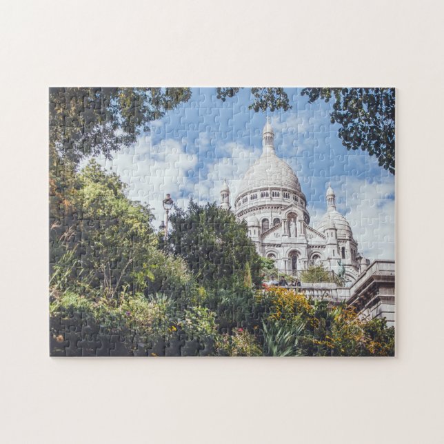Sacre Coeur Cathedral Landmark Paris France Sights Jigsaw Puzzle (Horizontal)