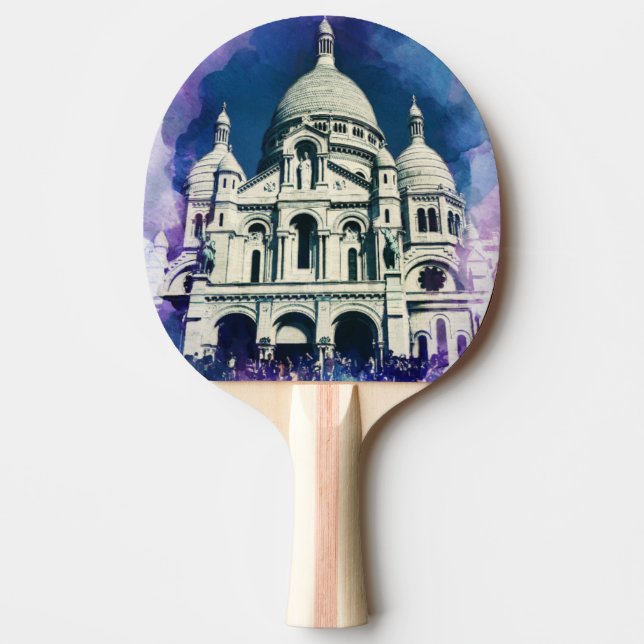 Sacré-Cœur Montmartre Paris France Architecture Ping Pong Paddle (Front)