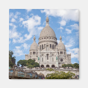 Sacre Coeur on Montmartre hill - Paris, France Magnet