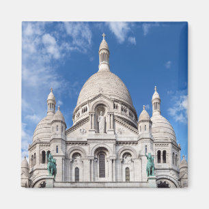 Sacre Coeur on Montmartre hill - Paris, France Magnet