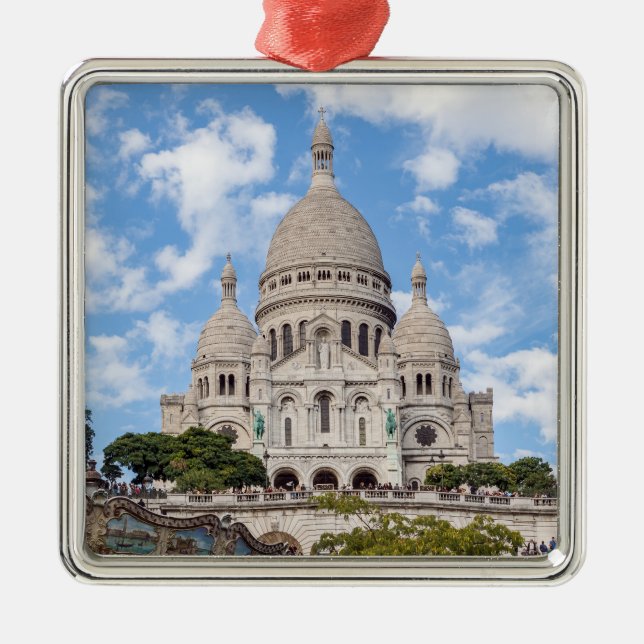 Sacre Coeur on Montmartre hill - Paris, France Metal Ornament (Front)