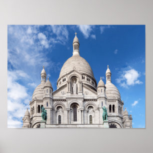 Sacre Coeur on Montmartre hill - Paris, France Poster