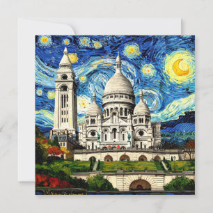 Sacre-Coeur Paris France Starry Night