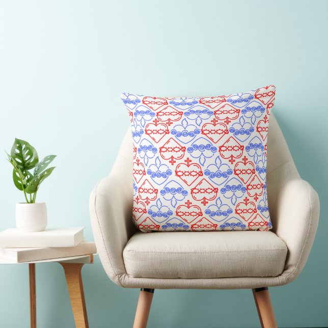Sacred and Immaculate Hearts Pattern Cushion (Chair)