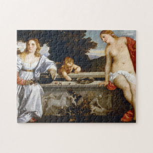 Sacred and Profane Love, Tiziano Vecelli, 1515 Jigsaw Puzzle