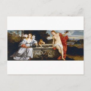 Sacred and Profane Love, Tiziano Vecelli, 1515 Postcard
